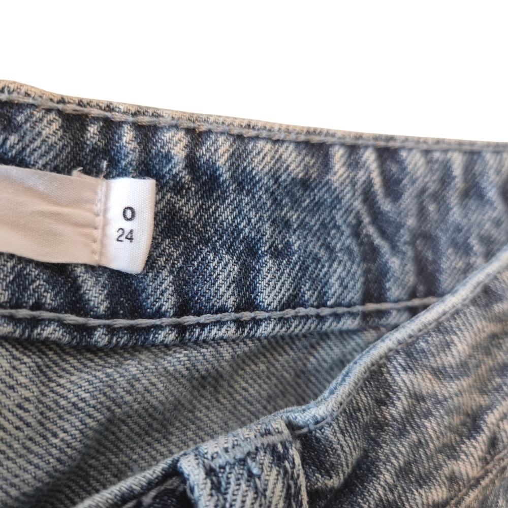 Garage Women's Jeans Size 24 Blue Cotton Denim Cargo Pants Wide Leg Y2K - Picture 10 of 14